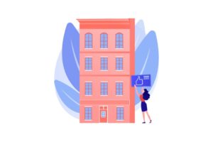 Illustration d'une personne et d'un appartement